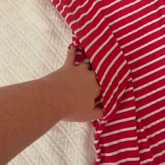 HEATHMOOR FUCHSIA & with striped dress size Medium - Picture 3 of 6